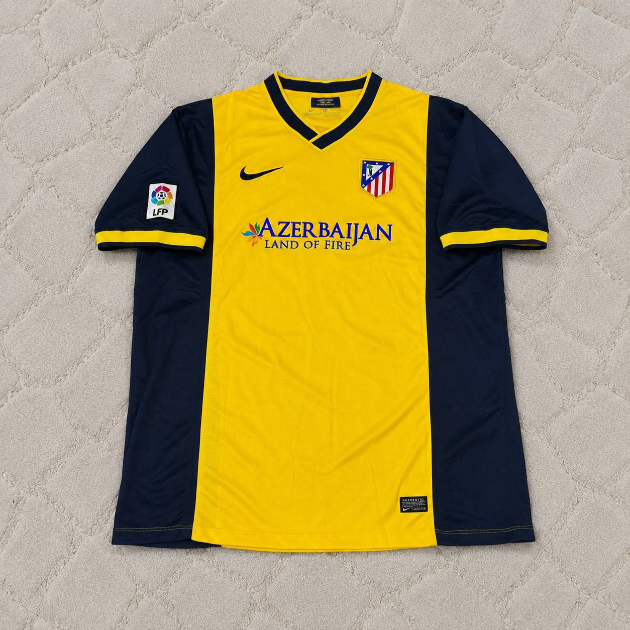 Gabi #14 Atlético Madrid 2013-2014 Away Yellow Football Jersey
