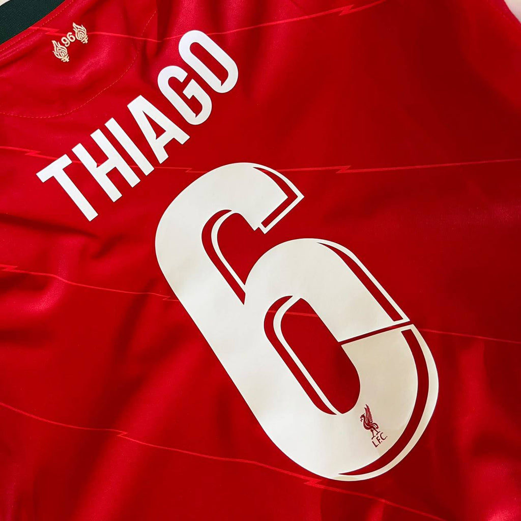 Thiago Alcantara #6 Liverpool 2022 Champions League Final Home Retro Football Shirt Jersey Kit Trikot Maillot
