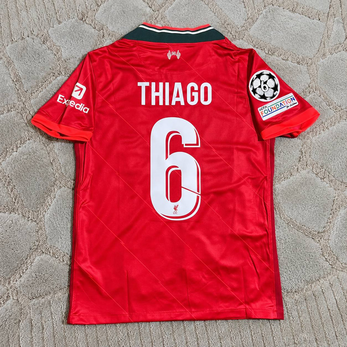 Thiago Alcantara #6 Liverpool 2022 Champions League Final Home Retro Football Shirt Jersey Kit Trikot Maillot