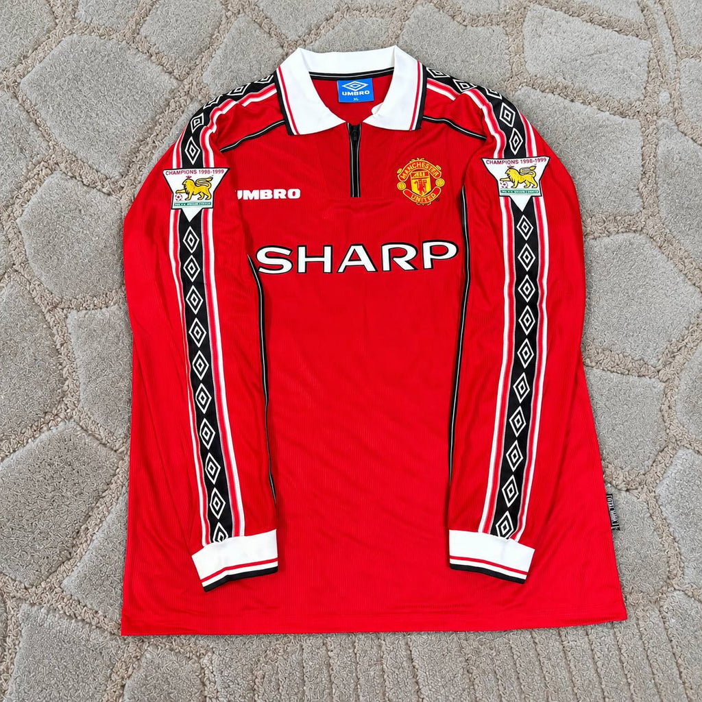 Paul Scholes 18 - Manchester United 1999 Red Long Sleeve Football Shirt Jersey Kit Trikot Maillot