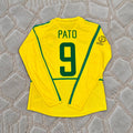 Alexandre Pato #9 Brazil Yellow Long Sleeve Retro Football Shirt Jersey Kit Trikot Maillot