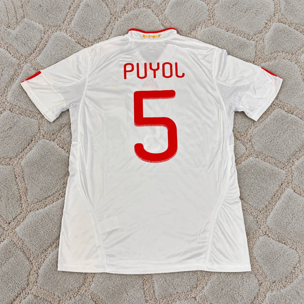 Carles Puyol #5 Spain 2011 Season White Retro Football Shirt Jersey Kit Trikot Maillot Magliaa