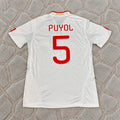 Carles Puyol #5 Spain 2011 Season White Retro Football Shirt Jersey Kit Trikot Maillot Magliaa