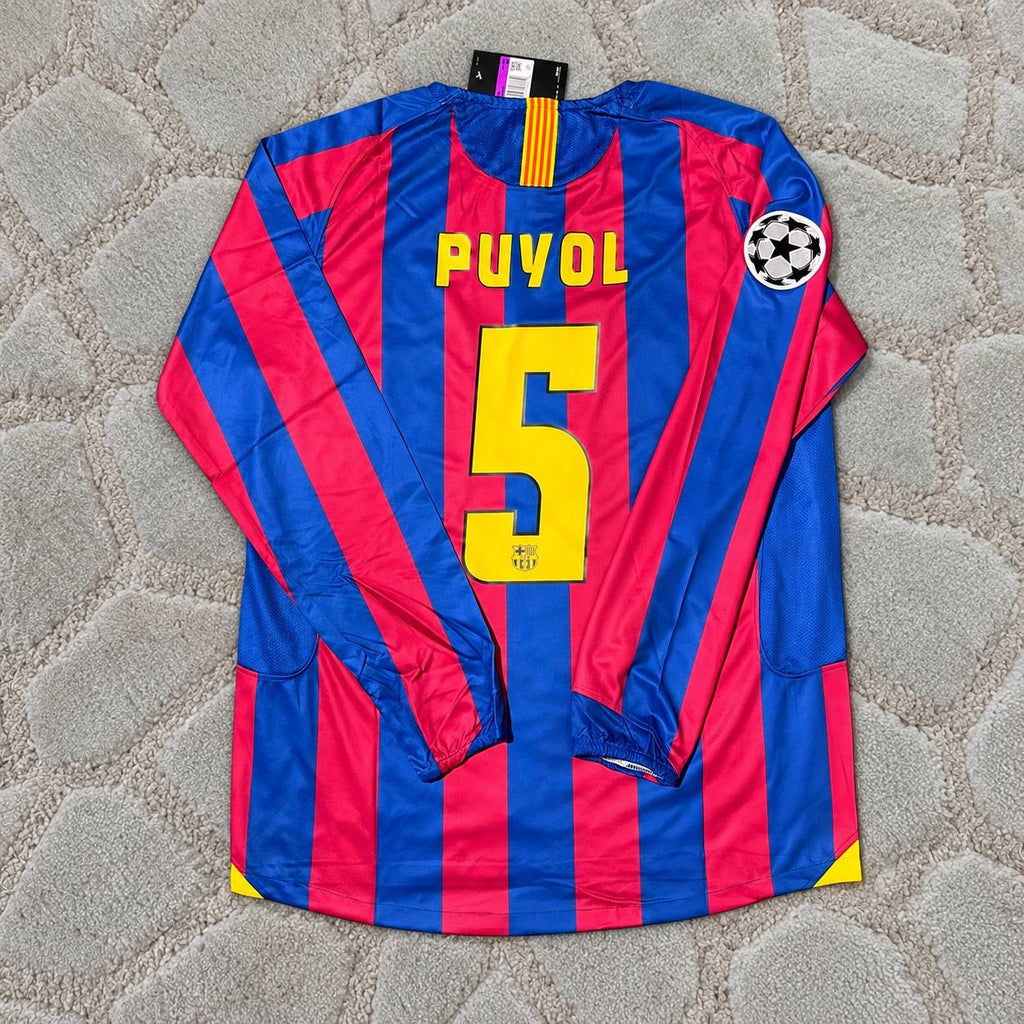 Carles Puyol Barcelona 2006 Final Retro Football Shirt Jersey Kit Trikot Maillot Magliaa