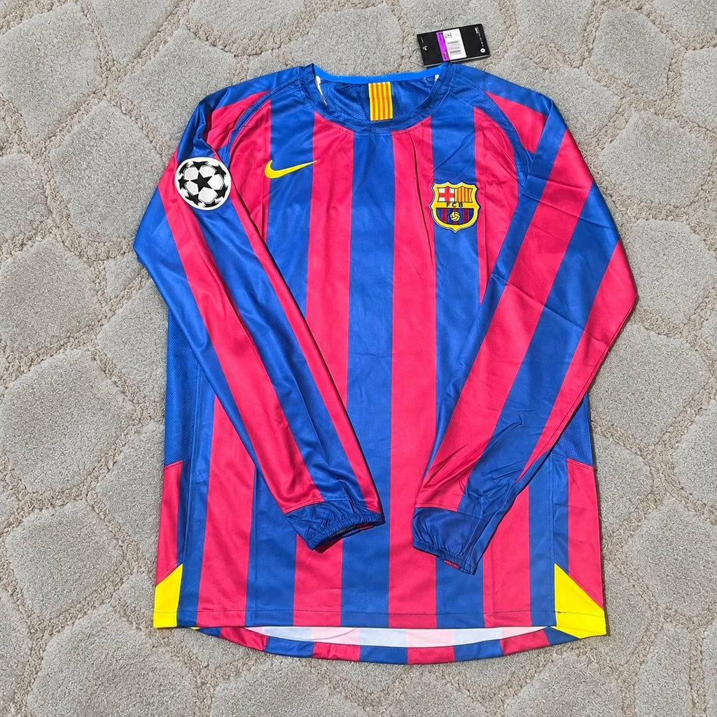 Carles Puyol Barcelona 2006 Final Retro Football Shirt Jersey Kit Trikot Maillot Magliaa