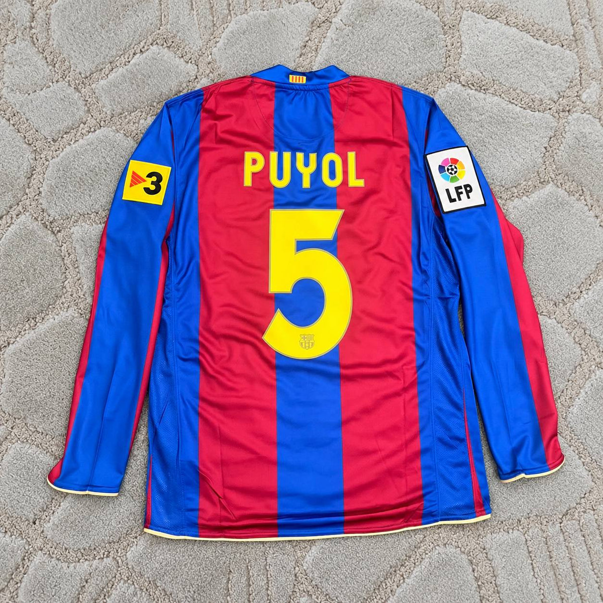 Carles Puyol Barcelona 2007 Retro Football Shirt Jersey Kit Trikot Maillot Magliaa