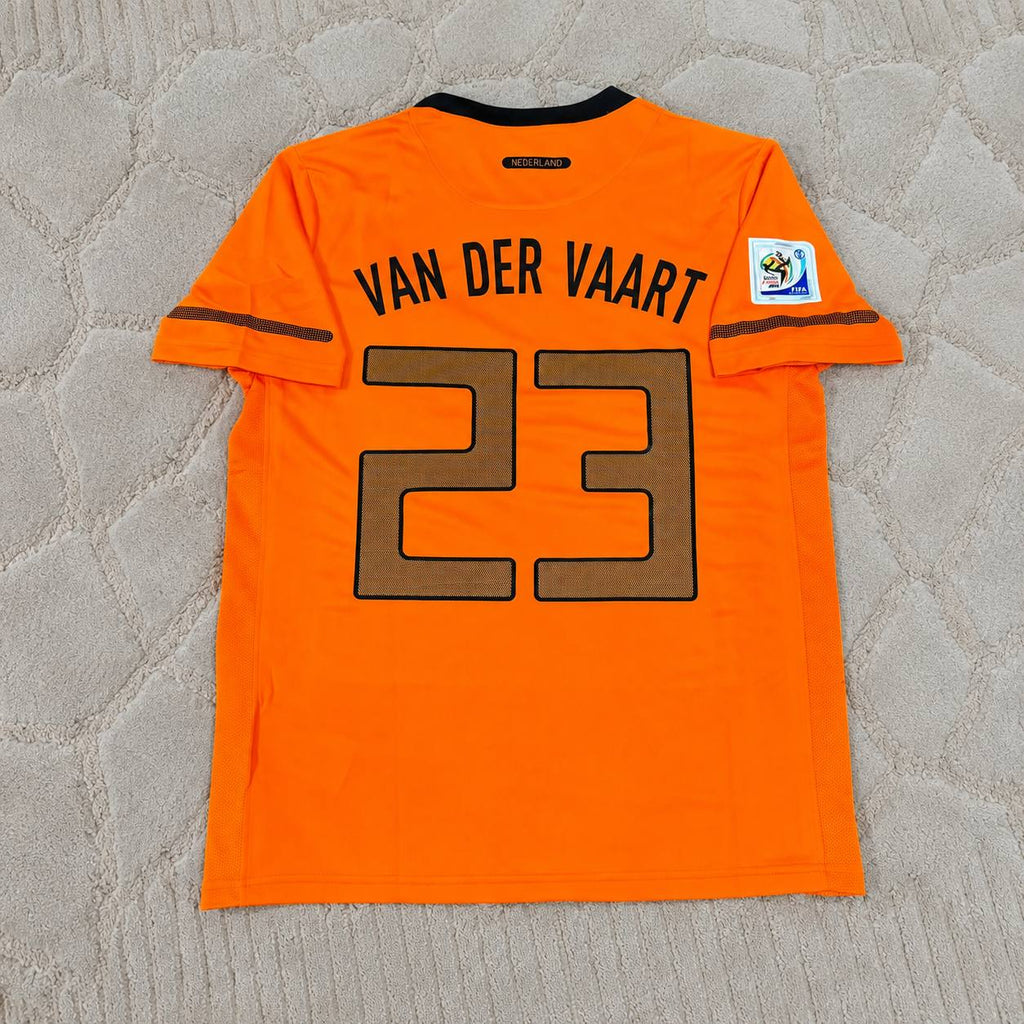 Van Der Vaart Netherlands 2010 World Cup Home Orange Retro Football Jersey