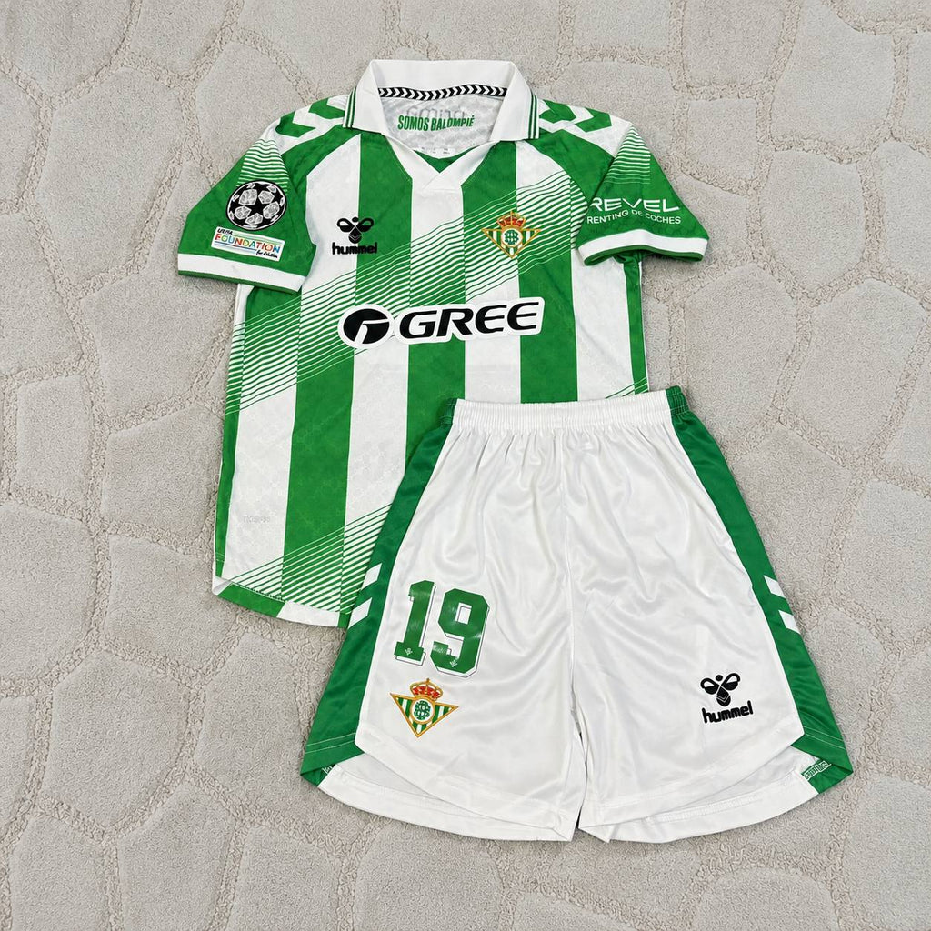 Troy Parrott Real Betis 2027 Home New Season Green White Kids Football Jersey Trikot Maillot