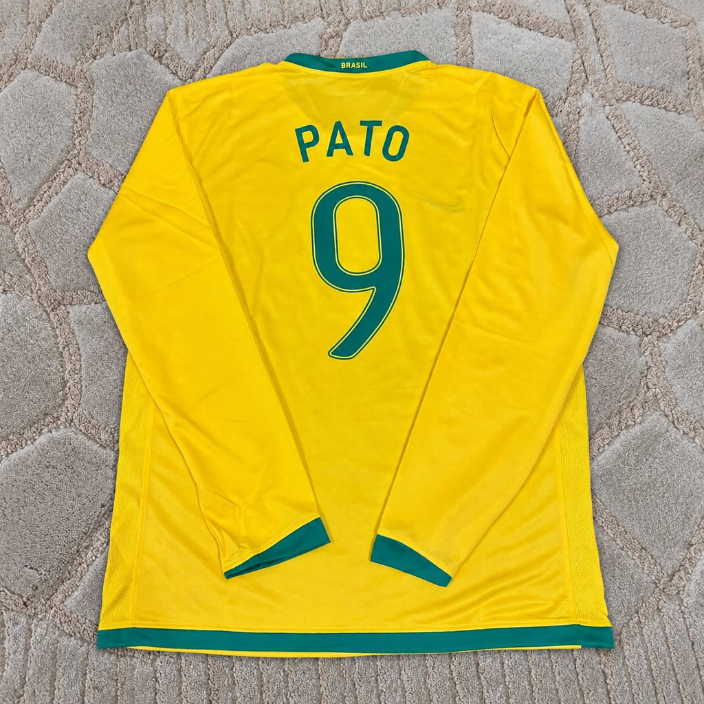 Alexandre Pato #9 Brazil Long Sleeve Retro Football Jersey