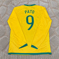 Alexandre Pato #9 Brazil Long Sleeve Retro Football Jersey