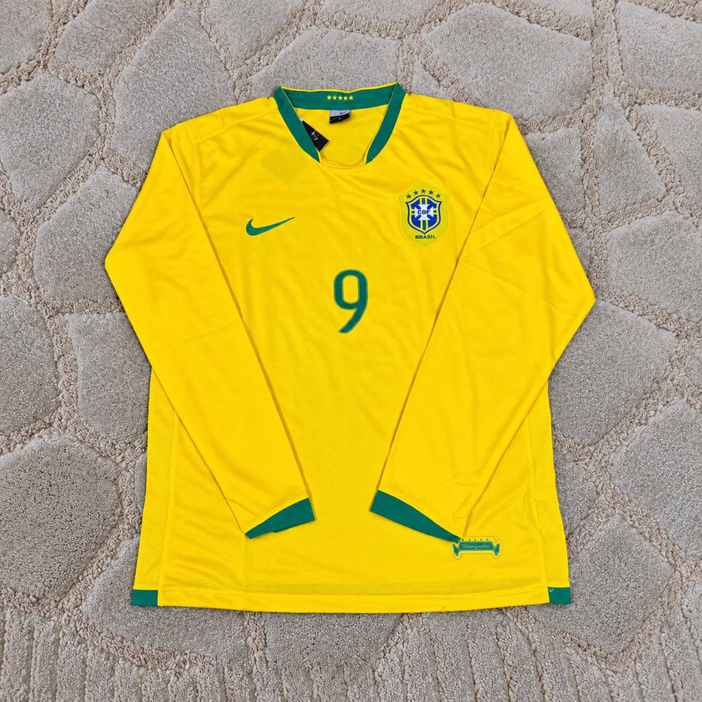 Alexandre Pato #9 Brazil Long Sleeve Retro Football Jersey