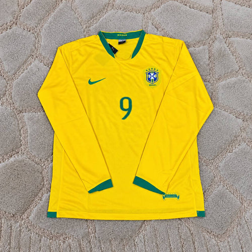 Alexandre Pato #9 Brazil Long Sleeve Retro Football Jersey