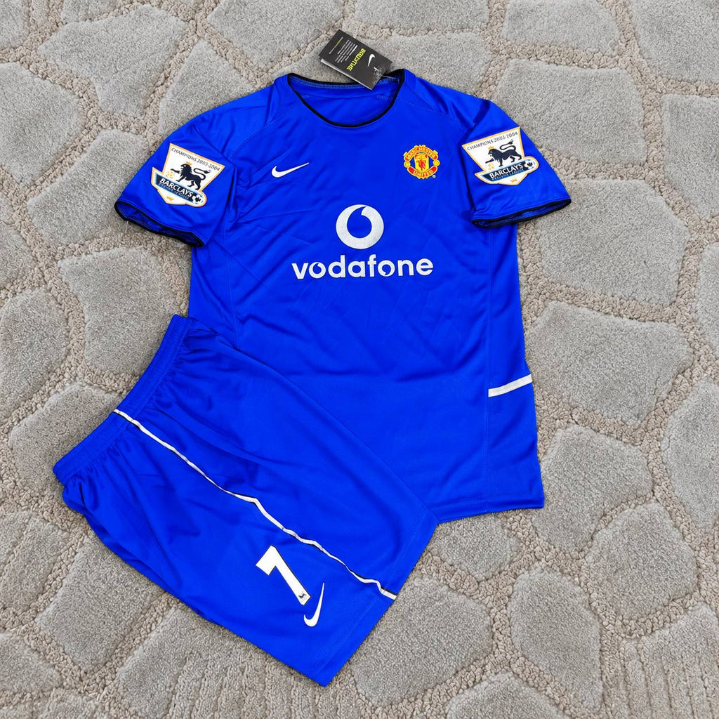 Cristiano Ronaldo Manchester United 2003 Blue Retro Kids Football Shirt Jersey Kit Trikot Maillot Maglia