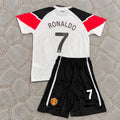 Cristiano Ronaldo #7 Manchester United Champions League Final Kids Retro Football Jersey Kit Soccer Shirt Trikot Maillot Maglia