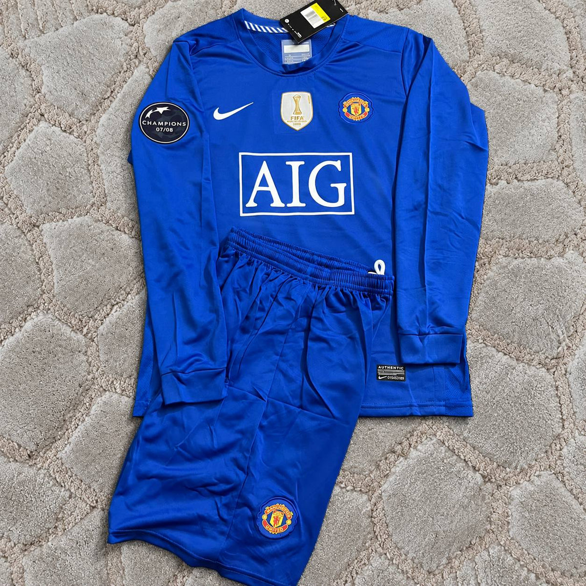 Cristiano Ronaldo #7 Manchester United 2008 09 Blue Retro Kids Football Jersey Kit Soccer Shirt Trikot Maillot Maglia