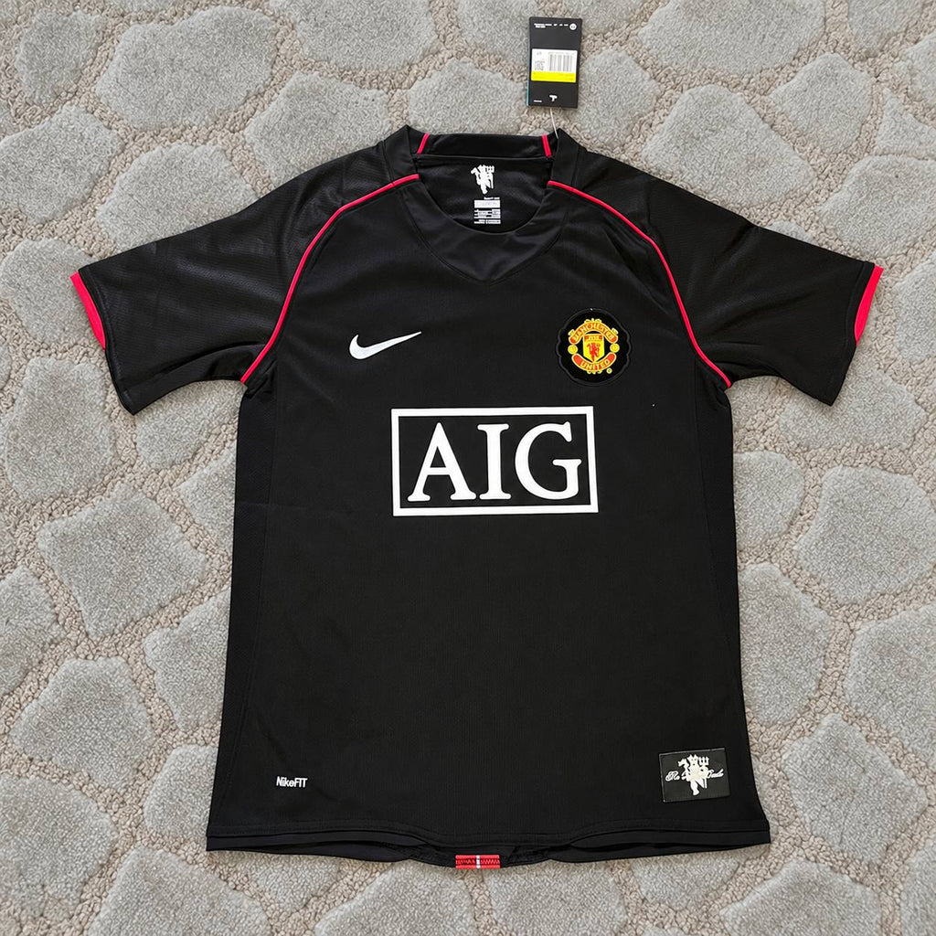 Cristiano Ronaldo #7 Manchester United 2007-2008 Black Retro Football Jersey Kit Soccer Shirt Trikot Maillot Maglia Camiseta