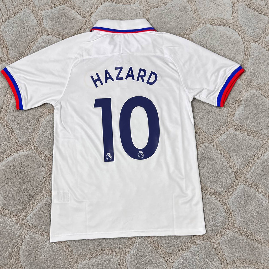Eden Hazard Chelsea 2019/2020 White Retro Football Jersey Kit Soccer Shirt Trikot Maillot Maglia