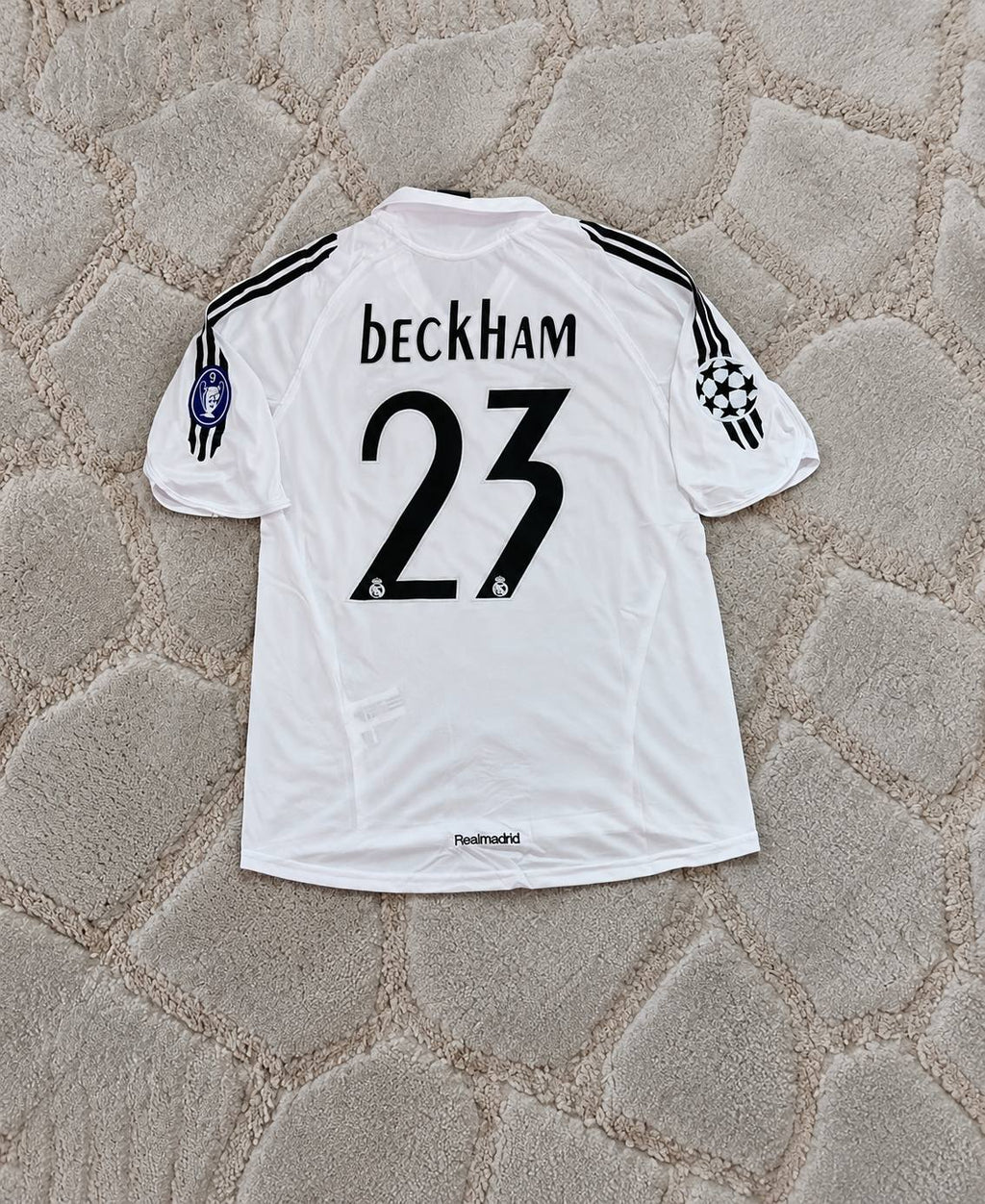 David Beckham Real 2005 2006 White Retro Football Jersey Kit Soccer Shirt Trikot Maillot Maglia