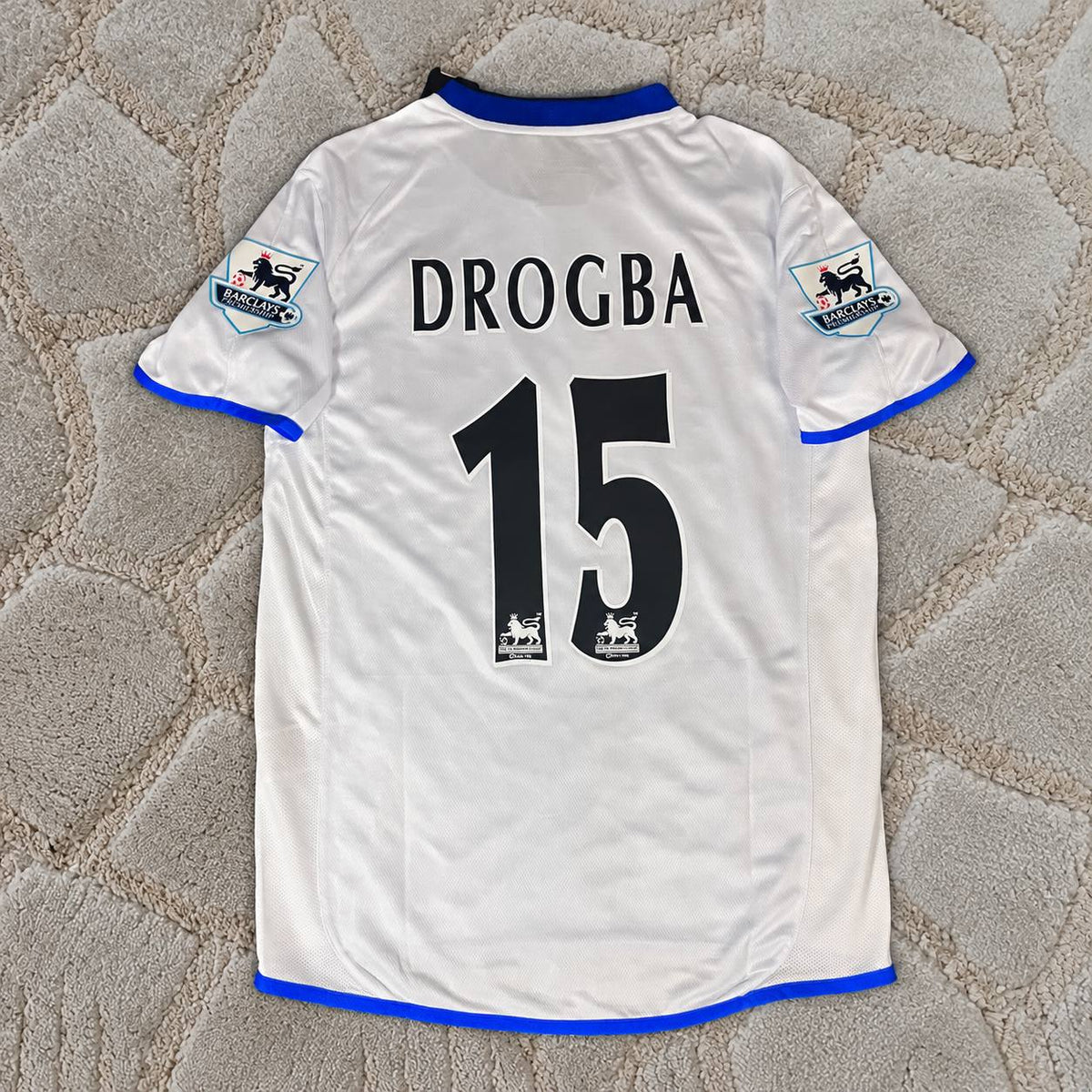 Didier Drogba Chelsea Away 2004 Retro Football Jersey with Premier League Patch Soccer Shirt Trikot Maillot Maglia
