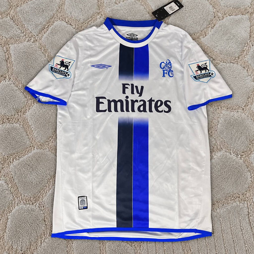 Didier Drogba Chelsea Away 2004 Retro Football Jersey with Premier League Patch Soccer Shirt Trikot Maillot Maglia