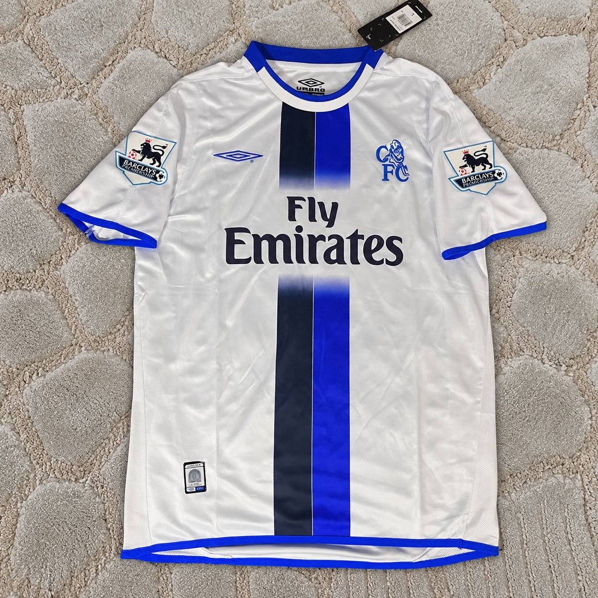 Didier Drogba Chelsea Away 2004 Retro Football Jersey with Premier League Patch Soccer Shirt Trikot Maillot Maglia