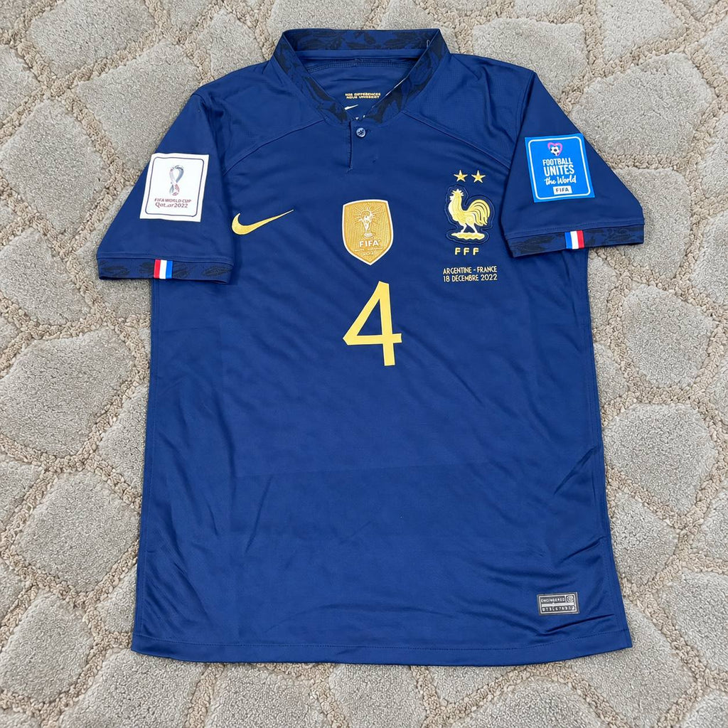 Raphael Varane France 2022 World Cup Final Retro Football Jersey Kit Maillot Trikot Soccer Shirt