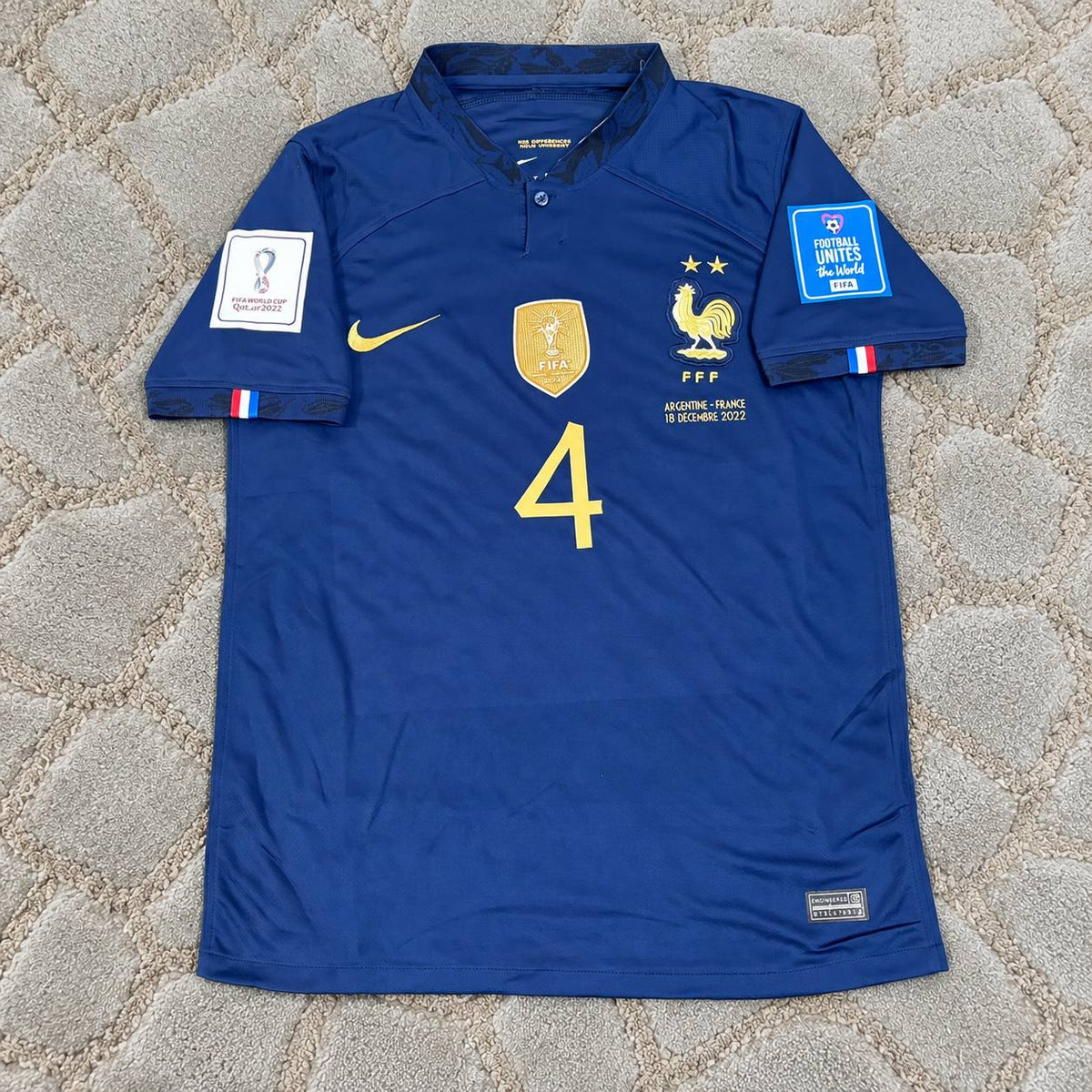 Raphael Varane France 2022 World Cup Final Retro Football Jersey Kit Maillot Trikot Soccer Shirt
