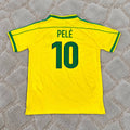 Pele #10 Brazil Retro Football Kit Jersey  Trikot Maillot Enfant Soccer Shirt