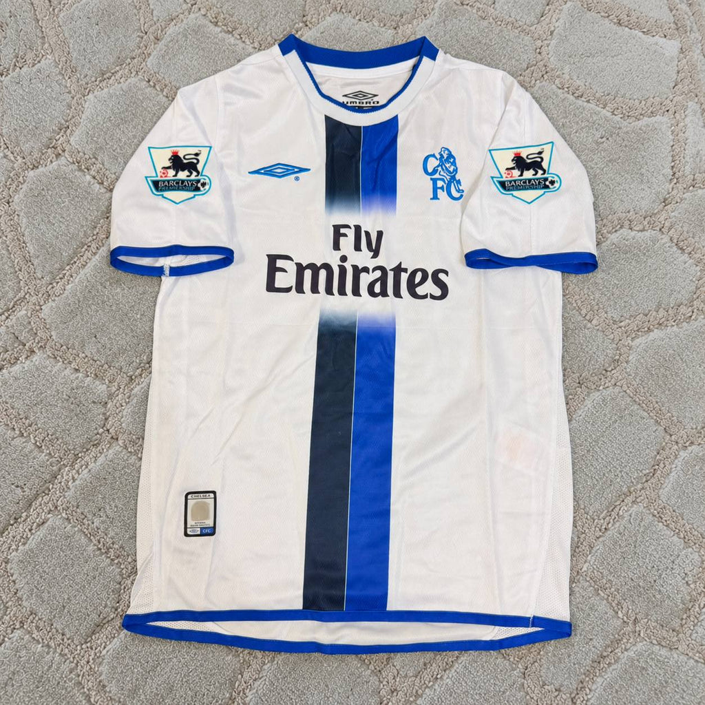 Adrian Mutu Chelsea Away 2004/05 Retro White Football Jersey Kit Trikot Maillot Maglia Soccer Shirt