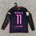 Neymar Jr Barcelona Retro Long Sleeve Football Jersey Kit Trikot Maillot Maglia Soccer Shirt