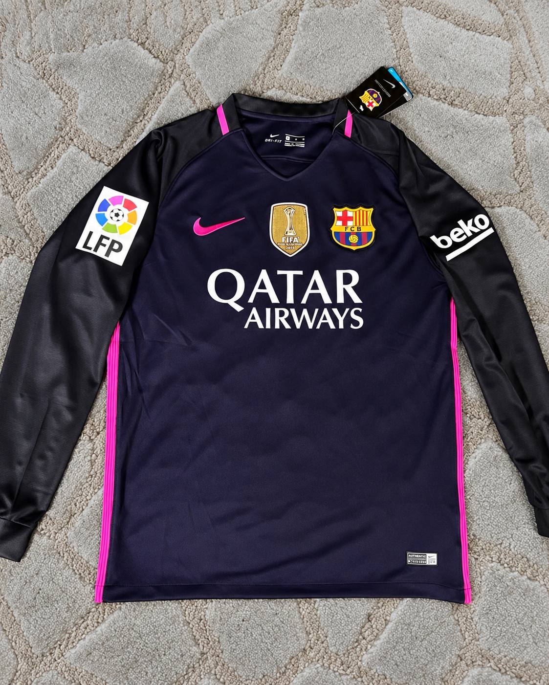 Neymar Jr Barcelona Retro Long Sleeve Football Jersey Kit Trikot Maillot Maglia Soccer Shirt