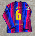 Gavi #6 Barcelona 2027 Champions League Patch Home Long Sleeve Football Jersey Kit Trikot Maillot Maglia Soccer Shirt