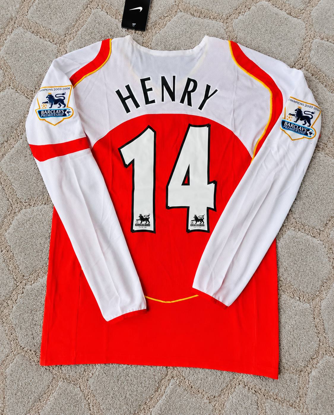Thierry Henry Arsenal Retro Long Sleeve Football Jersey Kit Trikot Maillot Maglia Soccer Shirt