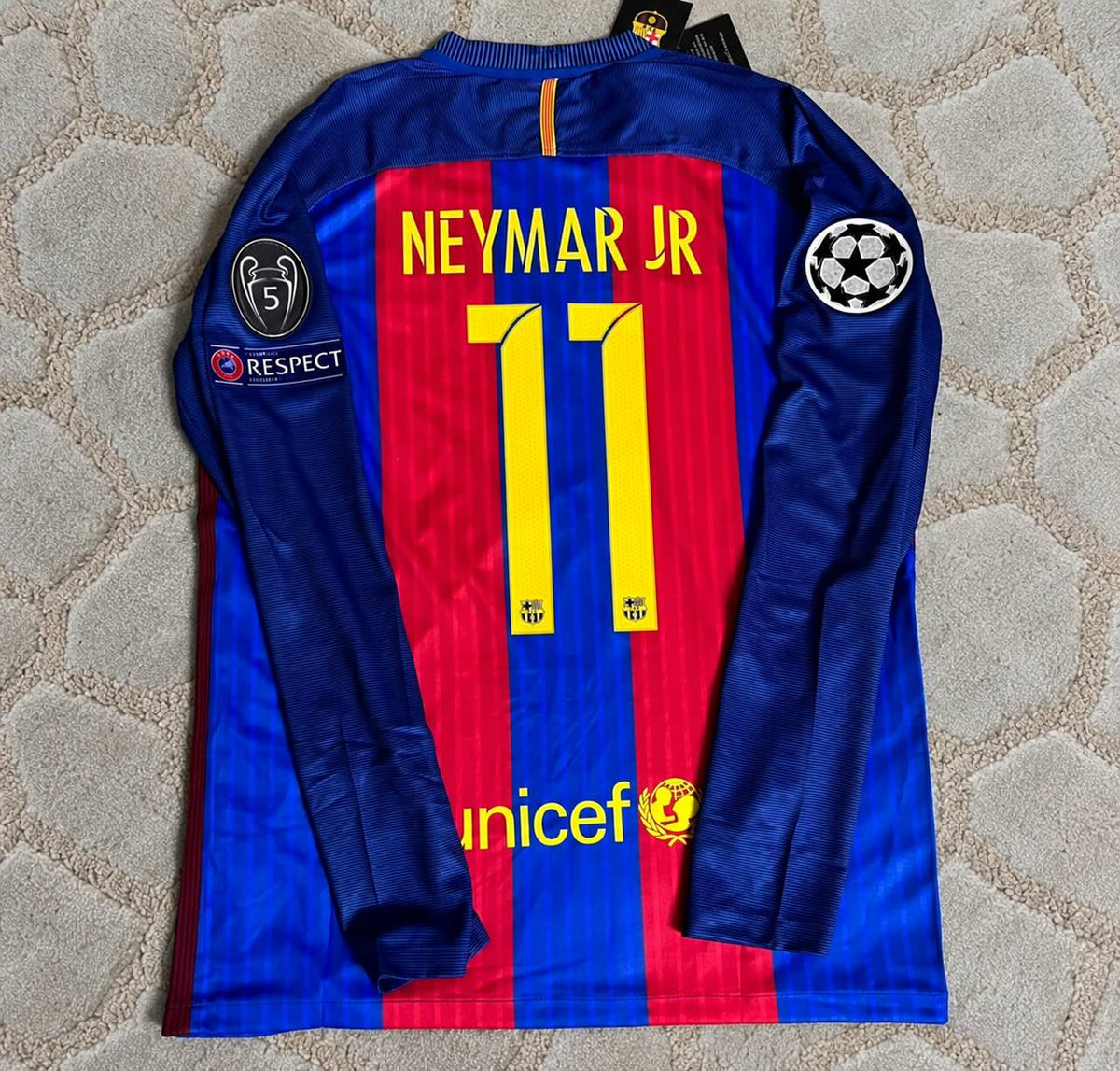 Neymar JR #11 Barcelona 2016 Retro Football Jersey Kit Trikot Maillot Maglia Soccer Shirt